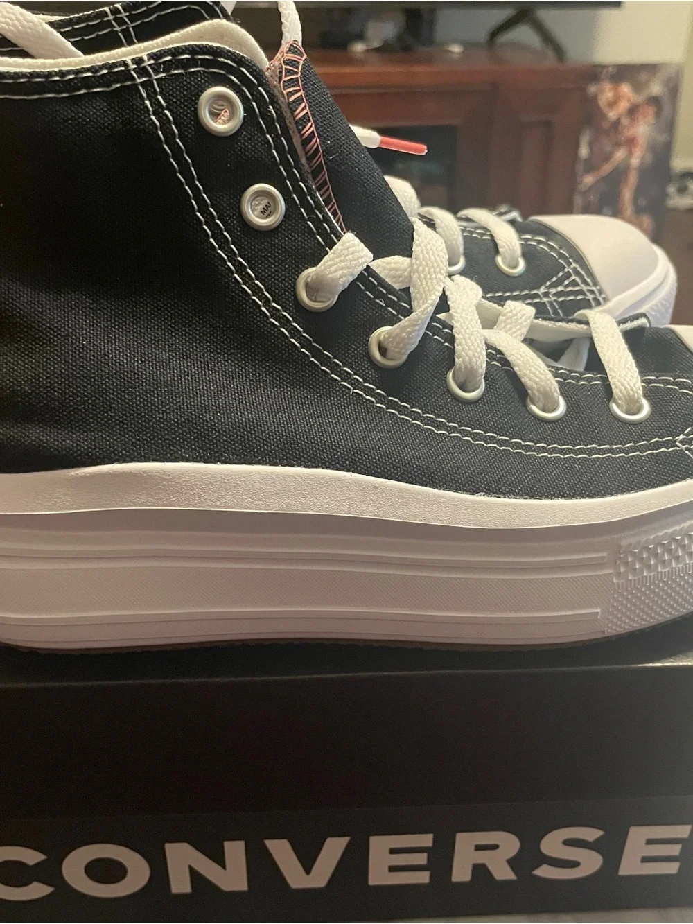 Converse Kids Black and White High-Top Platform Sneakers